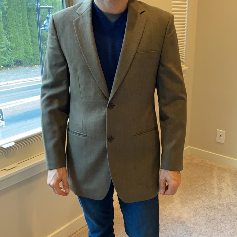 Joseph & Feiss Olive Green Wool Blazer